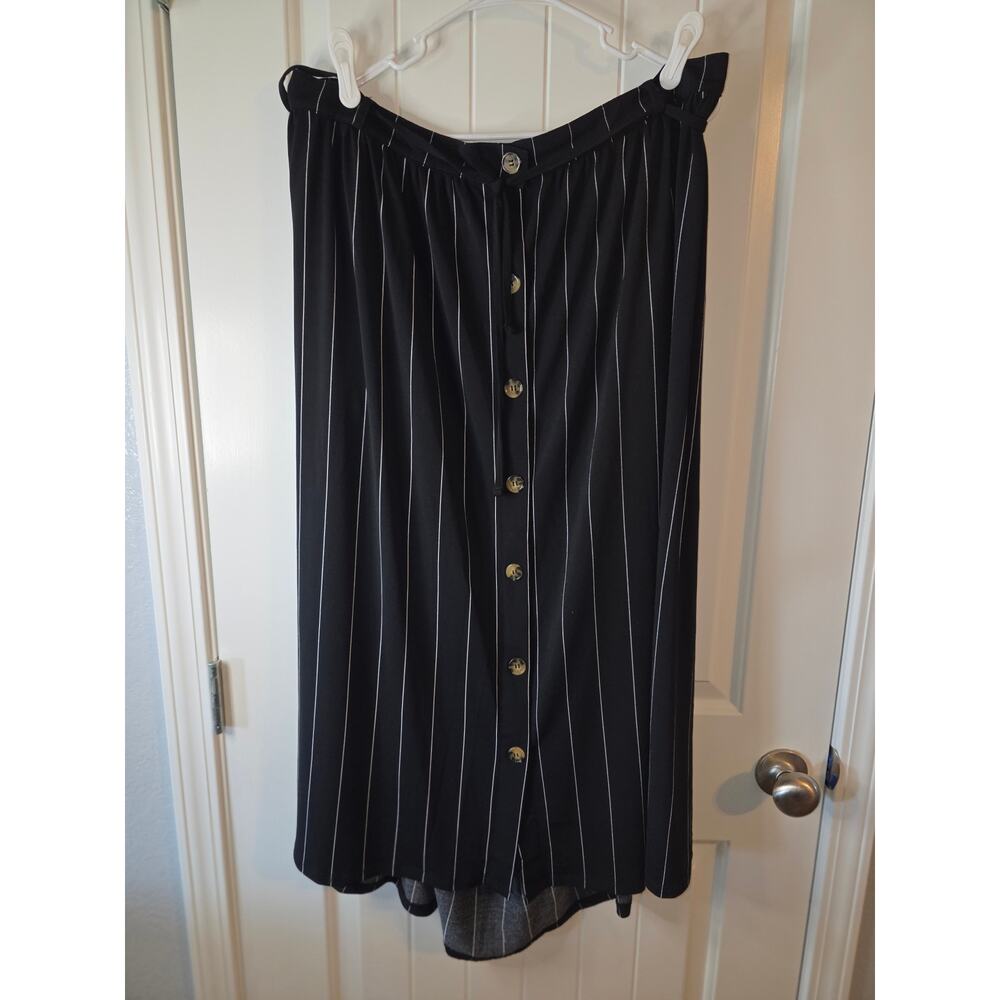 Terra and Sky Pinstripe Button Up Midi Skirt 4XSO CUTE! ❤️